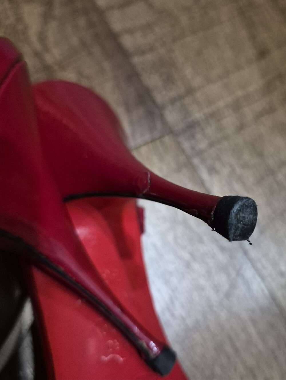 Christian Louboutin Red Patent Peep-Toe Slingback Heels Size 38.5 - Picture 6 of 11